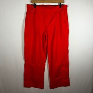 Athleta Pants Women 16 Punch Red Rise Pant Wide Leg Pull On Windbreaker Athletic